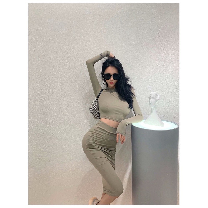 Set áo váy ôm body thể thao Ulzzang