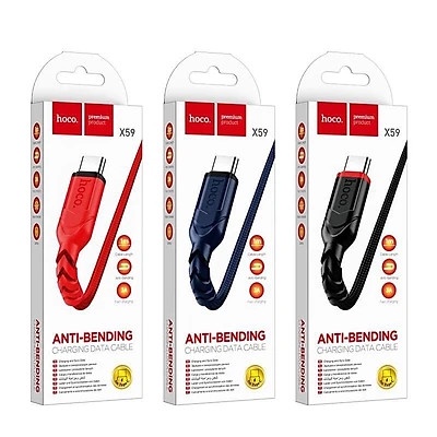 Dây sạc nhanh  X59 chuôi Type C dây dù dài 1 mét , Hàng chính hãng