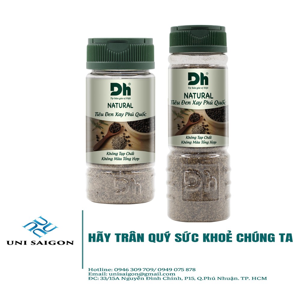 Hũ Natural Tiêu Đen Xay Phú Quốc - Thương hiệu DH Foods