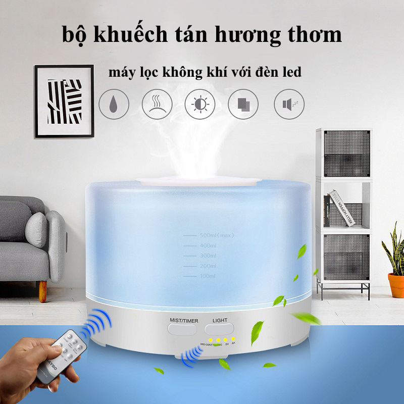 WHT 500ml Máy lọc không khí gia đình công suất lớn Điều khiển từ xa thông minh Máy hương liệu bảo vệ