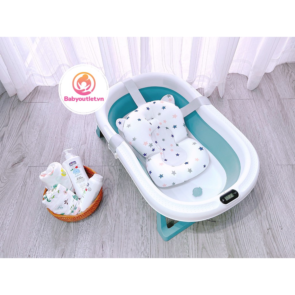 [ CHÍNH HÃNG] CHẬU TẮM GẤP GỌN HOLLA CAO CẤP CÓ NHIỆT KẾ
