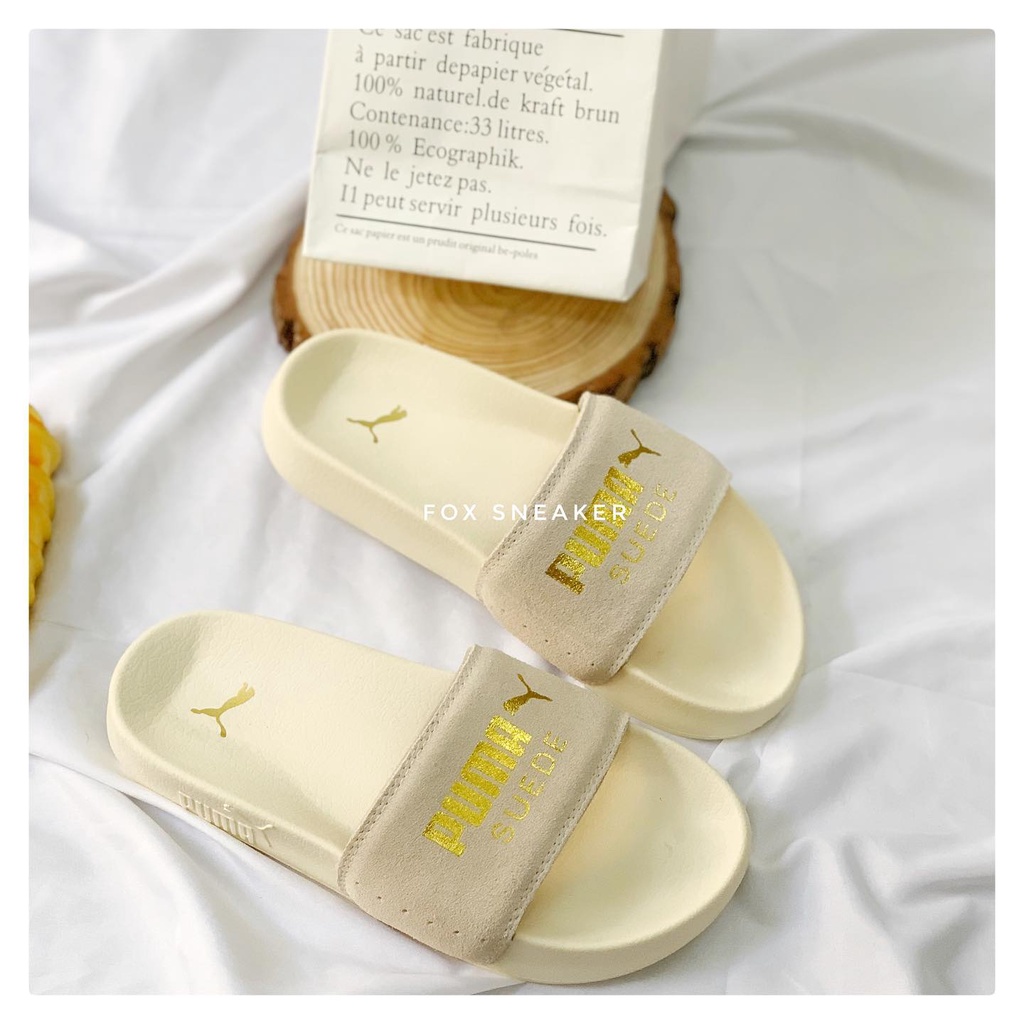 (Chính Hãng) Fox Sneaker - Dép P.U.M.A Suede màu bơ kem sữa cực đẹp. dễ mang