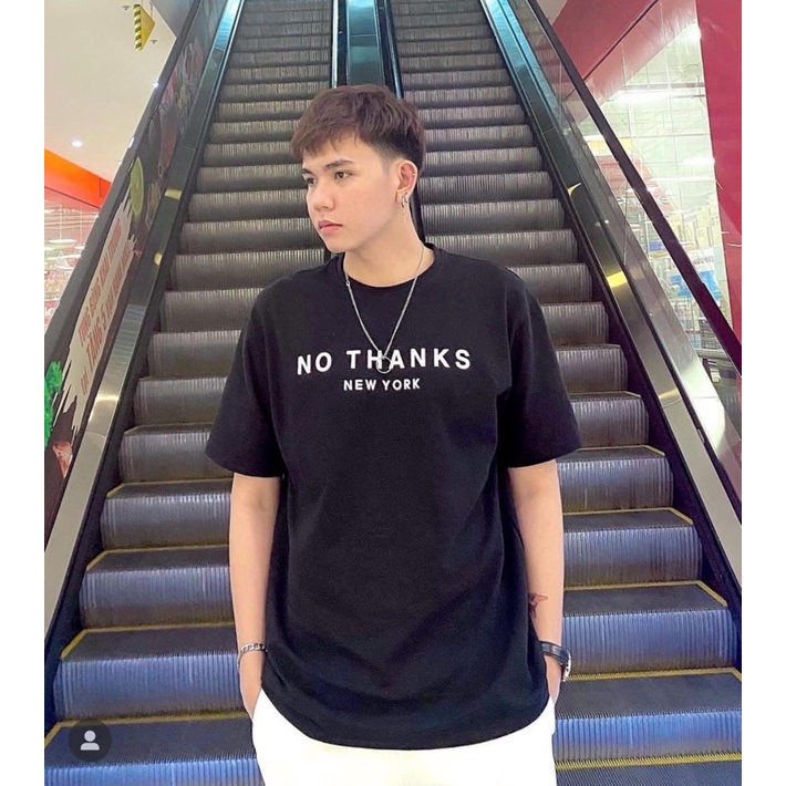 (Kèm clip) RYAN - Áo thun nam NO THANKS ngắn tay vải cotton cổ bo tròn thương hiệu RYAN form rộng phong cách Hàn Quốc | BigBuy360 - bigbuy360.vn