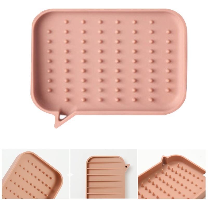 Bộ 2 Khay Silicone Đựng Xà Phòng Ráo Nước Tiện Dụng