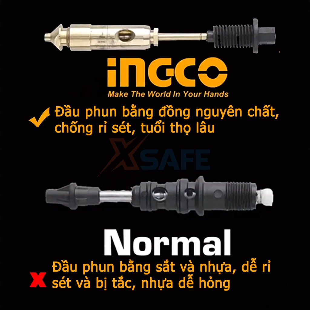 Máy phun sơn điện cầm tay INGCO SPG3508 450W đầu béc 2.5mm, bình chứa 800ml kèm cốc đo độ nhớt, kim vệ sinh đầu phun