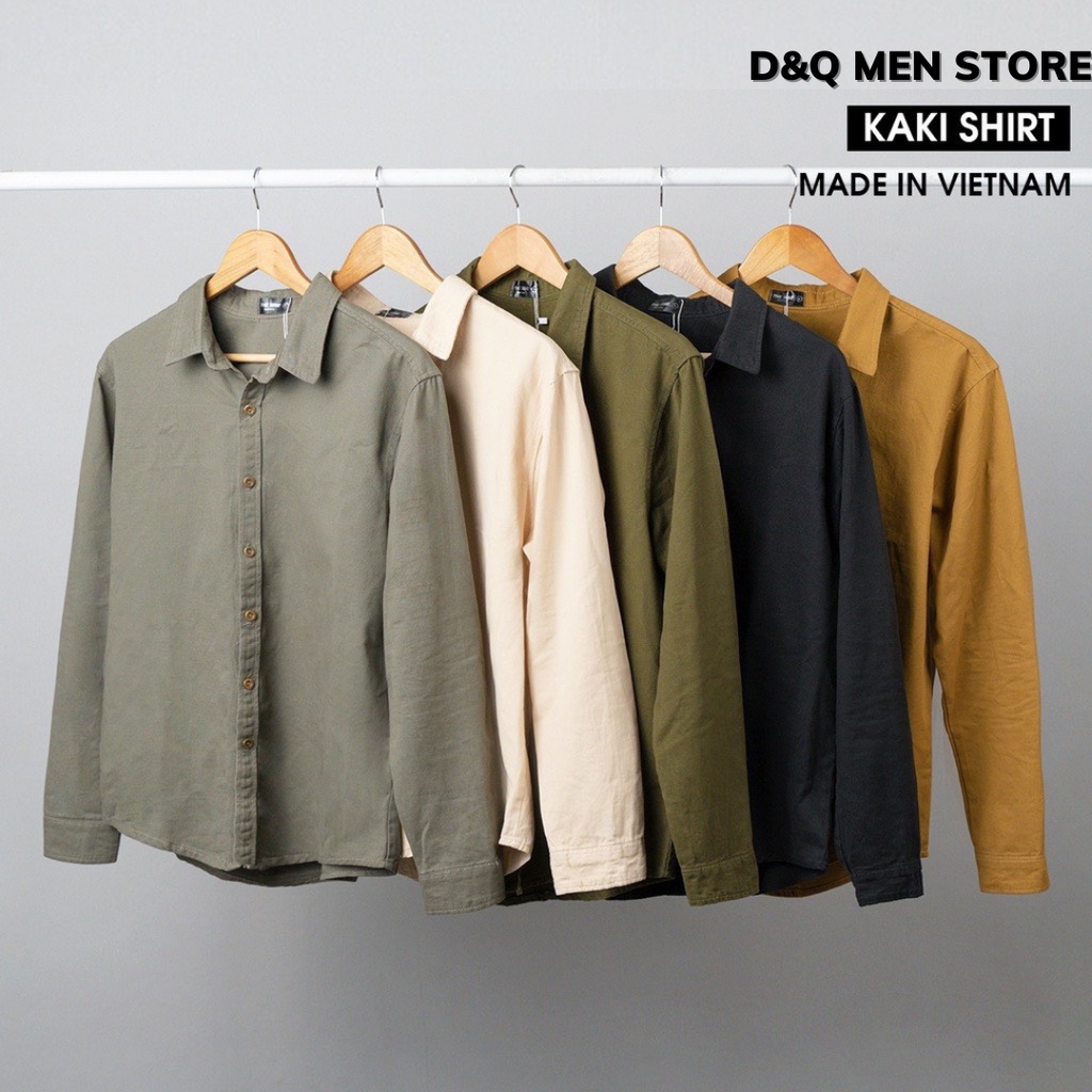 Áo sơ mi kaki nam dài tay D&Q MEN STORE Form Regular Fit | BigBuy360 - bigbuy360.vn