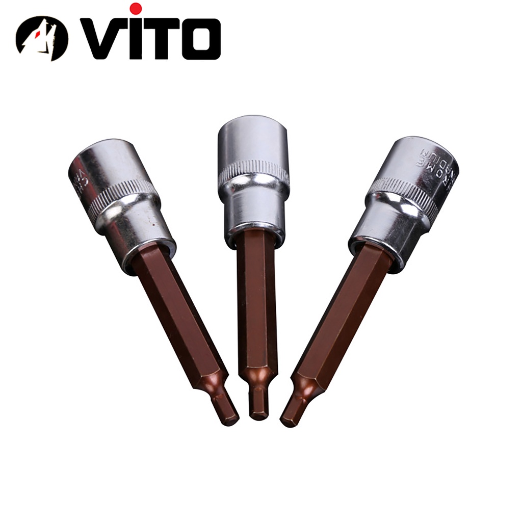 Đầu Lục Giác Thép S2 Dài 100mm VITO Chân Bulong 1/2 Inch Thép CR-V