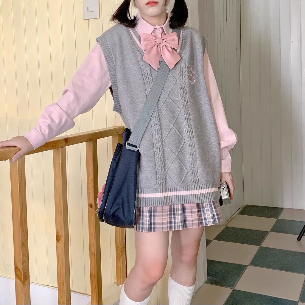 Áo Dệt Kim Không Tay Dáng Rộng Thời Trang Mùa Xuân Nhật Bản Dành Cho Nữ