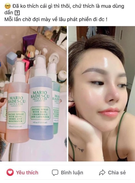 Nước hoa hồng Mario Badescu Facial Spray