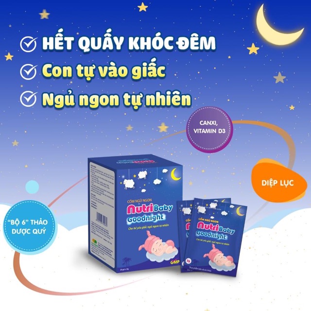Cốm ngủ ngon nutribaby goodnight - cho bé yêu giấc ngủ ngon tự nhiên
