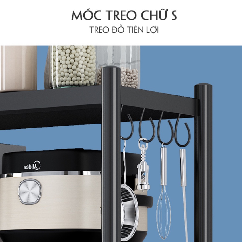 Kệ Để Đồ Nhà Bếp Đa Năng 4 Tầng Kích Thước 60x40x120cm Đựng Đồ Dùng, Nồi Cơm Điện, Lò Nướng