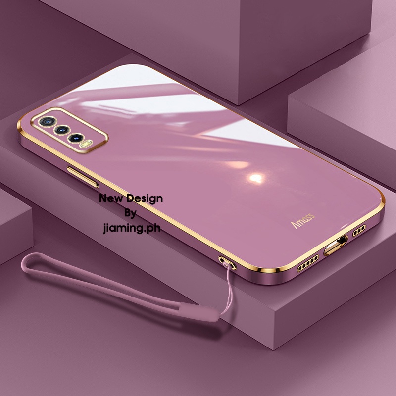 Ốp Điện Thoại Mềm Màu Kẹo Có Dây Đeo Cho VIVO Y12A Y20i Y20S Y20A Y12S Y20 Y11S 2021 Y20S G 2022