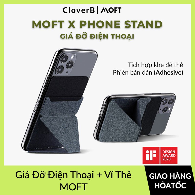 Giá Đỡ Điện Thoại Moft X Phone Stand Tích Hợp Khe Để Thẻ Siêu Tiện Lợi, Siêu Mỏng Nhẹ, Dùng Cho Livestream, Facetime