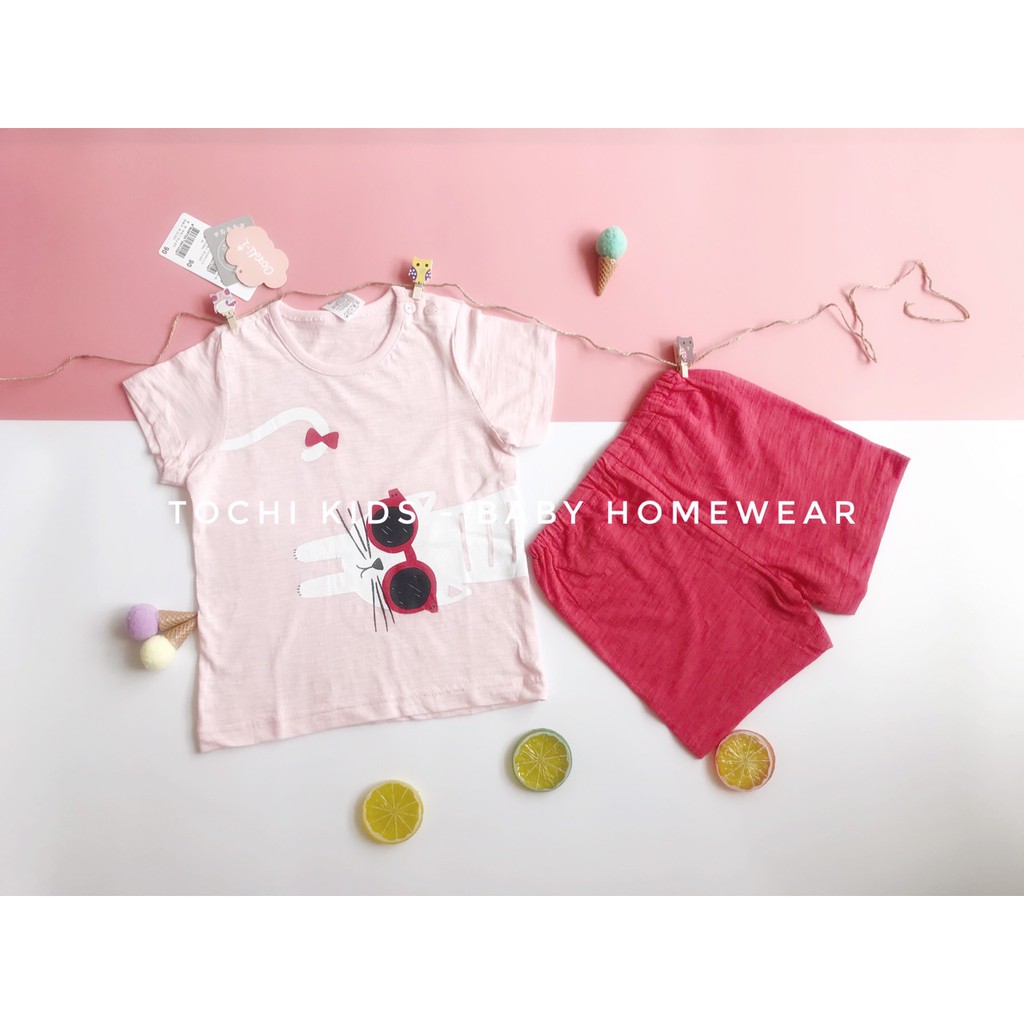 Bộ cotton giấy cộc tay bé gái Cordi-i chính hãng Hàn Quốc nhập khẩu