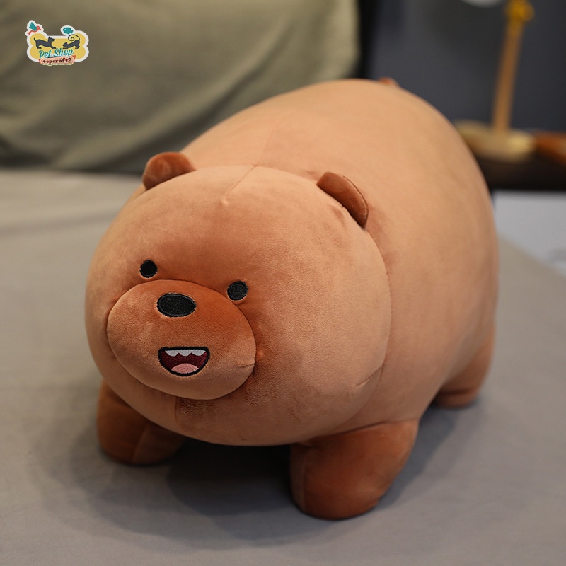 Gối nhồi bông hình gấu hoạt hình We Are Bears với hình chú Ice Bear/Grizzly/Panda tùy chọn vui nhộn cho bé