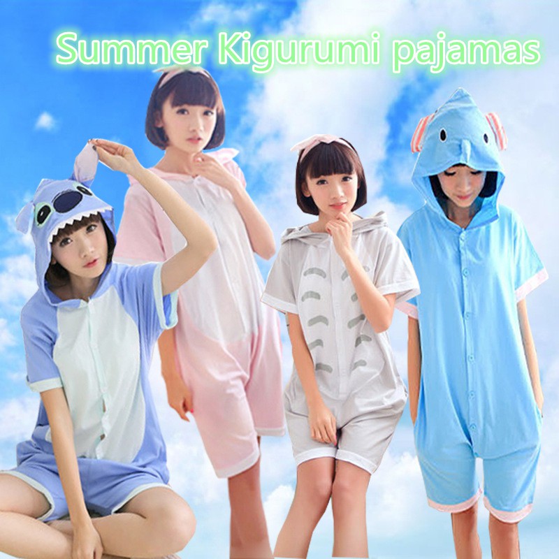 Bộ đồ ngủ 1 mảnh họa tiết Kigurumi Onesie/Stitch/Totoro đáng yêu