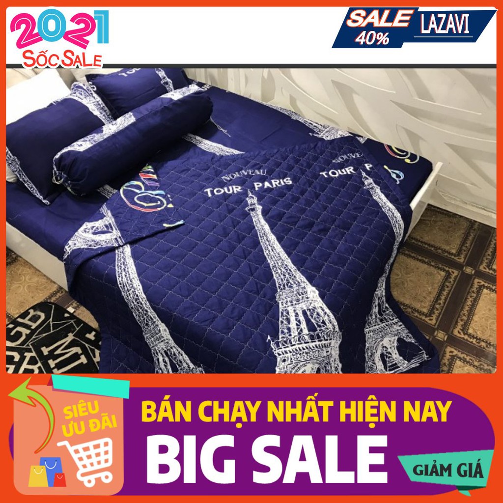 Bộ ga gối poly 1,6m hình tháp Eiffel pari