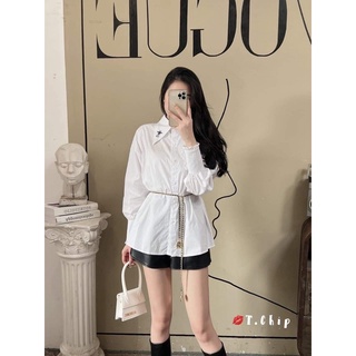 Sơ mi thêu ong tay cách điệu