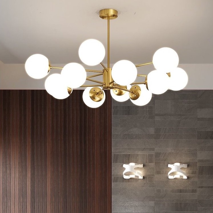 Đèn chùm MONSKY ATLAS 12 bóng cao cấp hiện đại trang trí nội thất sang trọng - Kèm bóng LED chuyên dụng.