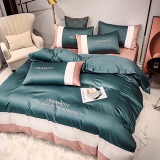 Set Chăn ga lụa thêu Dream city 4 món độc đáo