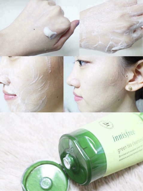 Sữa rửa mặt trà xanh Green Tea Cleansing Foam Innisfree phiên bản mới 2021