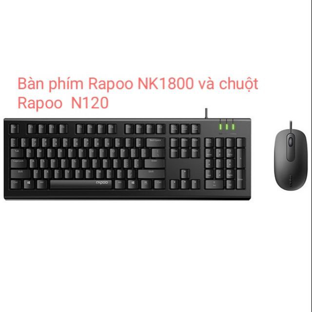 Combo bộ bàn phím chuột có dây Rapoo NK1800 +N120