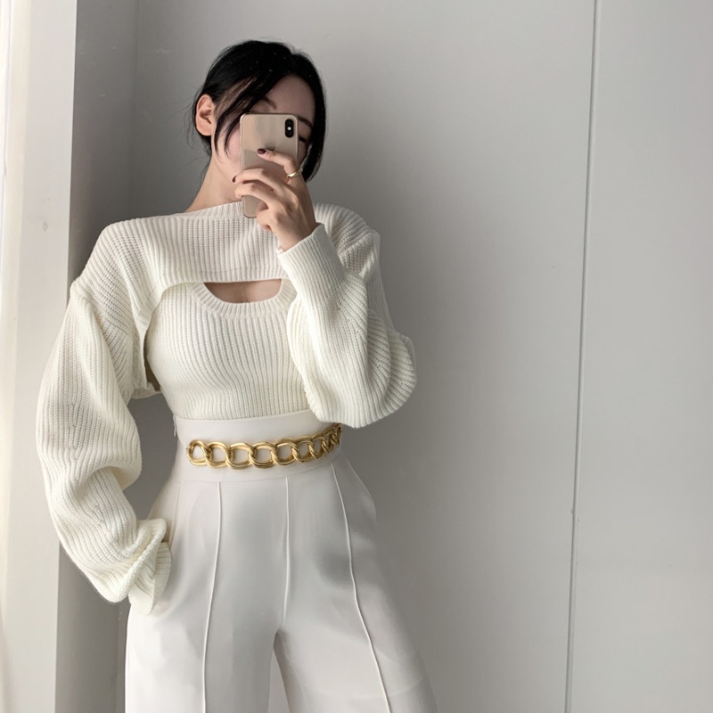 Set hai món Áo không tay IELGY và Áo khoác ngoài thời trang cho nữ