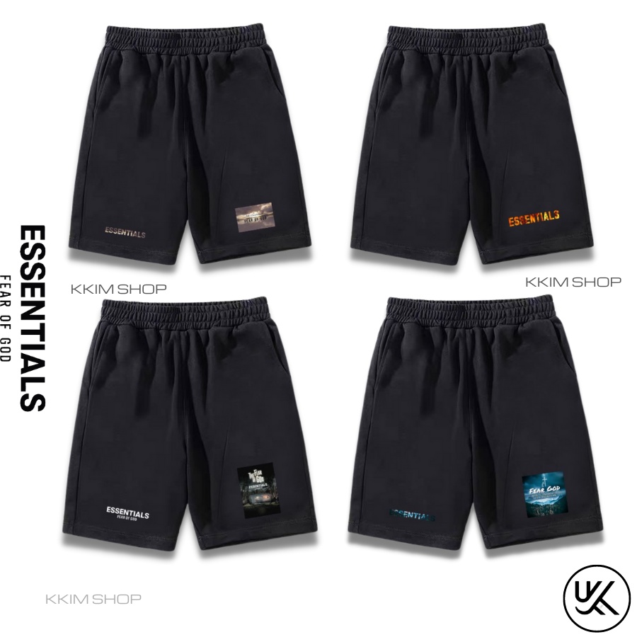 QUẦN SHORT ESSENTIALS Fear of God Nam Nữ, quần đùi thun unisex form rộng thể thao, lửng cộc ngắn mặc nhà KKIMSHOP