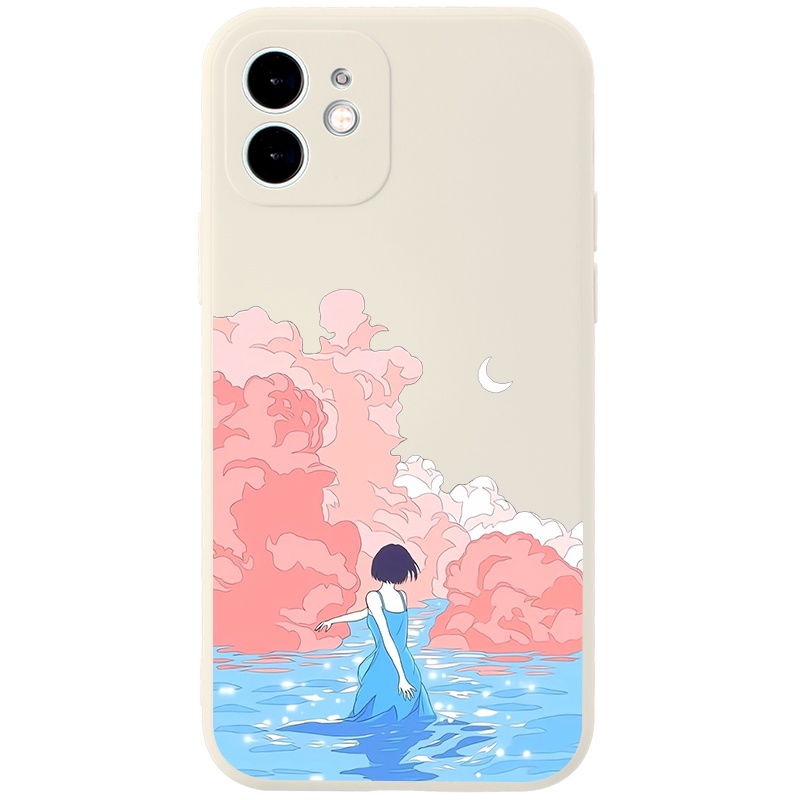 Ốp lưng JURSUE mềm chống sốc hình dễ thương đẹp cho iPhone 13 12 11 Pro Max SE 2020 X XR XS 8 7 ip 6S 6 Plus kute Y1957