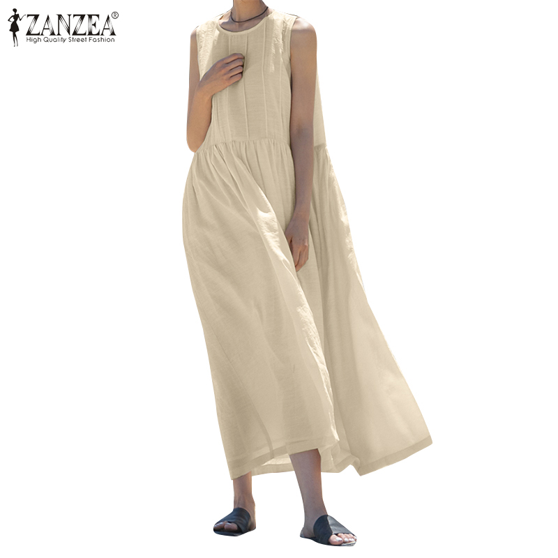 Đầm Maxi Zanzea Không Tay Thời Trang Dành Cho Nữ