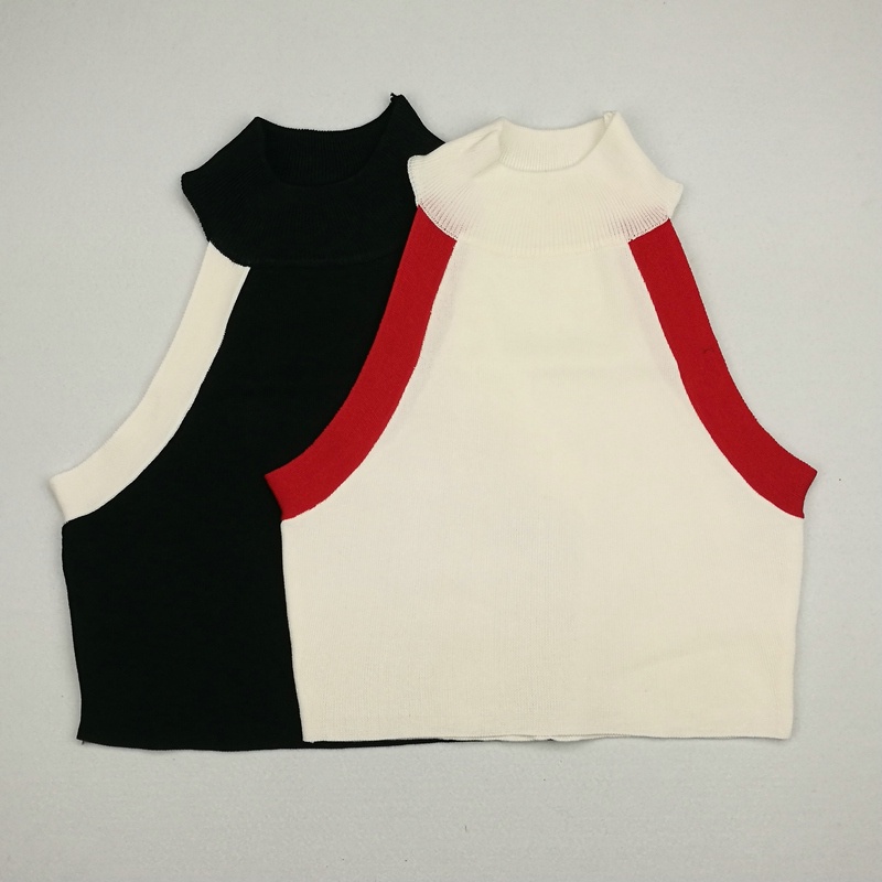 Áo croptop SUXI dệt kim cổ chữ V thiết kế phong cách Mỹ thời trang mùa hè