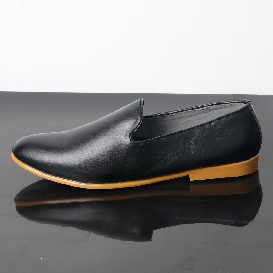 Giày lười nam đen đế vàng siêu bền đẹp GN336 Gấu Nâu | BigBuy360 - bigbuy360.vn