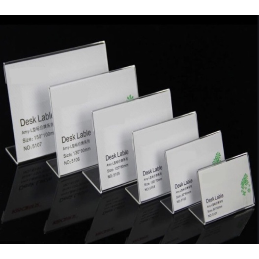 Menu mica chữ L mica, để bảng giá, thông tin sản phẩm