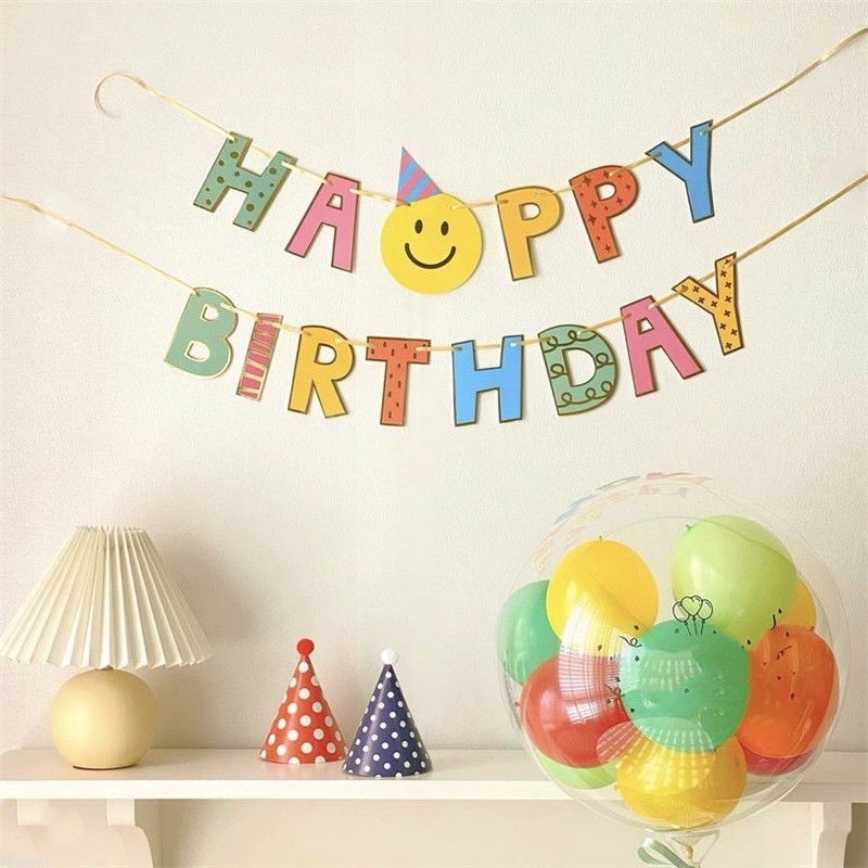 Dây Cờ Happy Birthday Mặt Cười Ngộ Nghĩnh Trang Trí Sinh Nhật - Yori Party