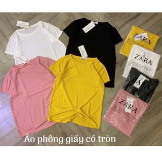 áo thun nữ cổ tròn chất giấy nhiều màu siêu xinh