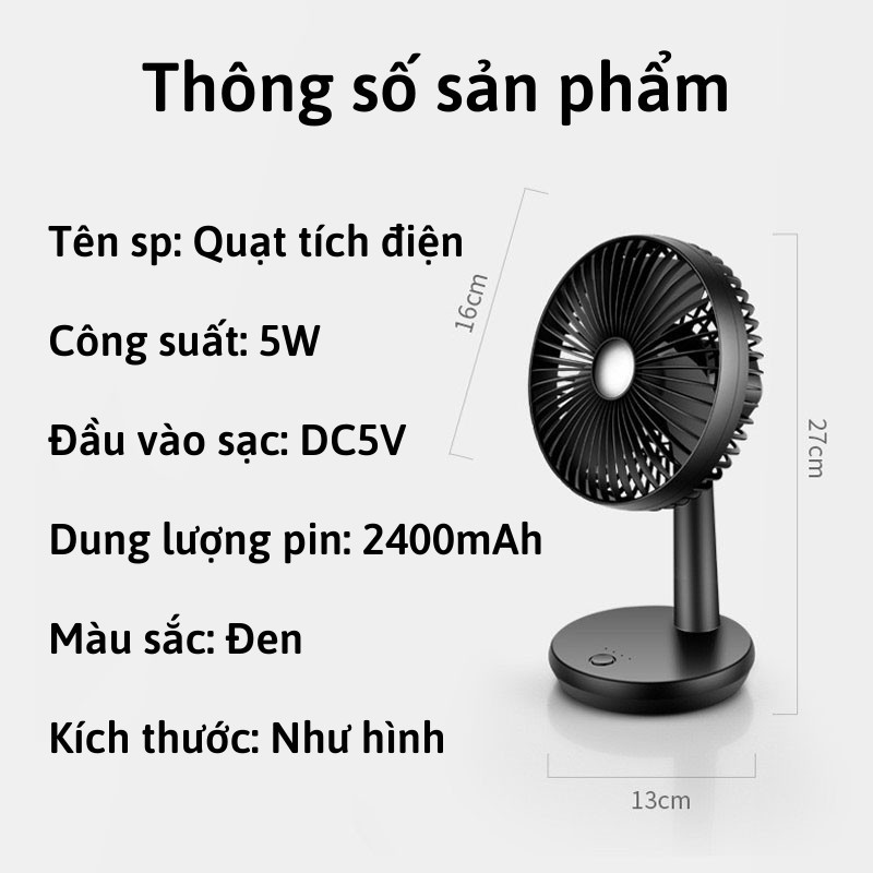 Quạt Cầm Tay, Quạt Tích Điện Mini Để Bàn Gió Mạnh, Hạn Chế Tiếng Ồn PAPAA.HOME