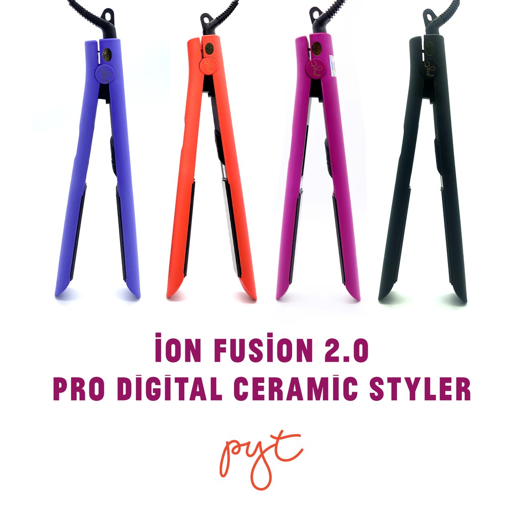 Máy Kẹp Tóc Kỹ Thuật Số PYT Ion Fusion 2.0 Pro Digital Ceramic (Nút Bấm) - Thế Hệ Mới 2 Trong 1 Kết Hợp Duỗi & Uốn Lọn