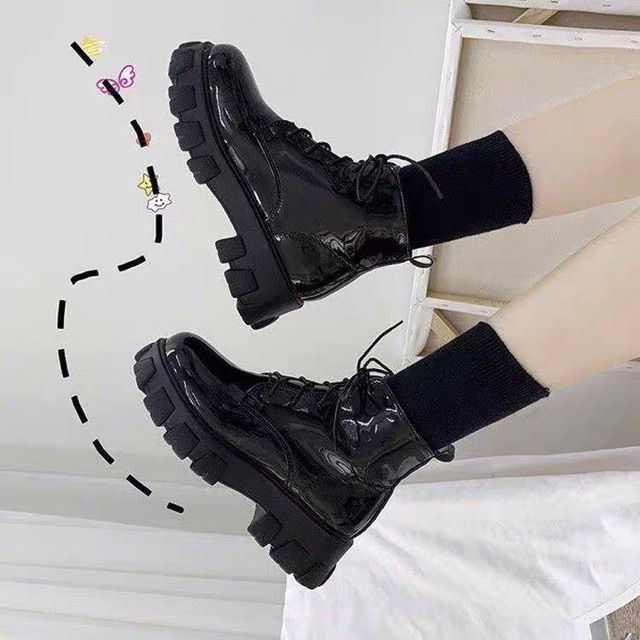 (Sẵn Lì 37 40 - Bóng 39 40 )✨Bốt Ulzzang cao cổ da PU chất lượng cao - ảnh thật cuối | BigBuy360 - bigbuy360.vn