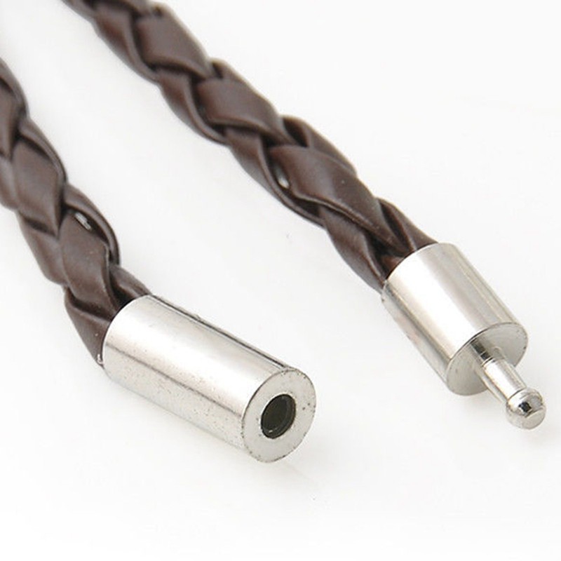 Vòng tay bện dây da nhiều lớp phong cách Hàn Quốc thời trang cho nam / nữ