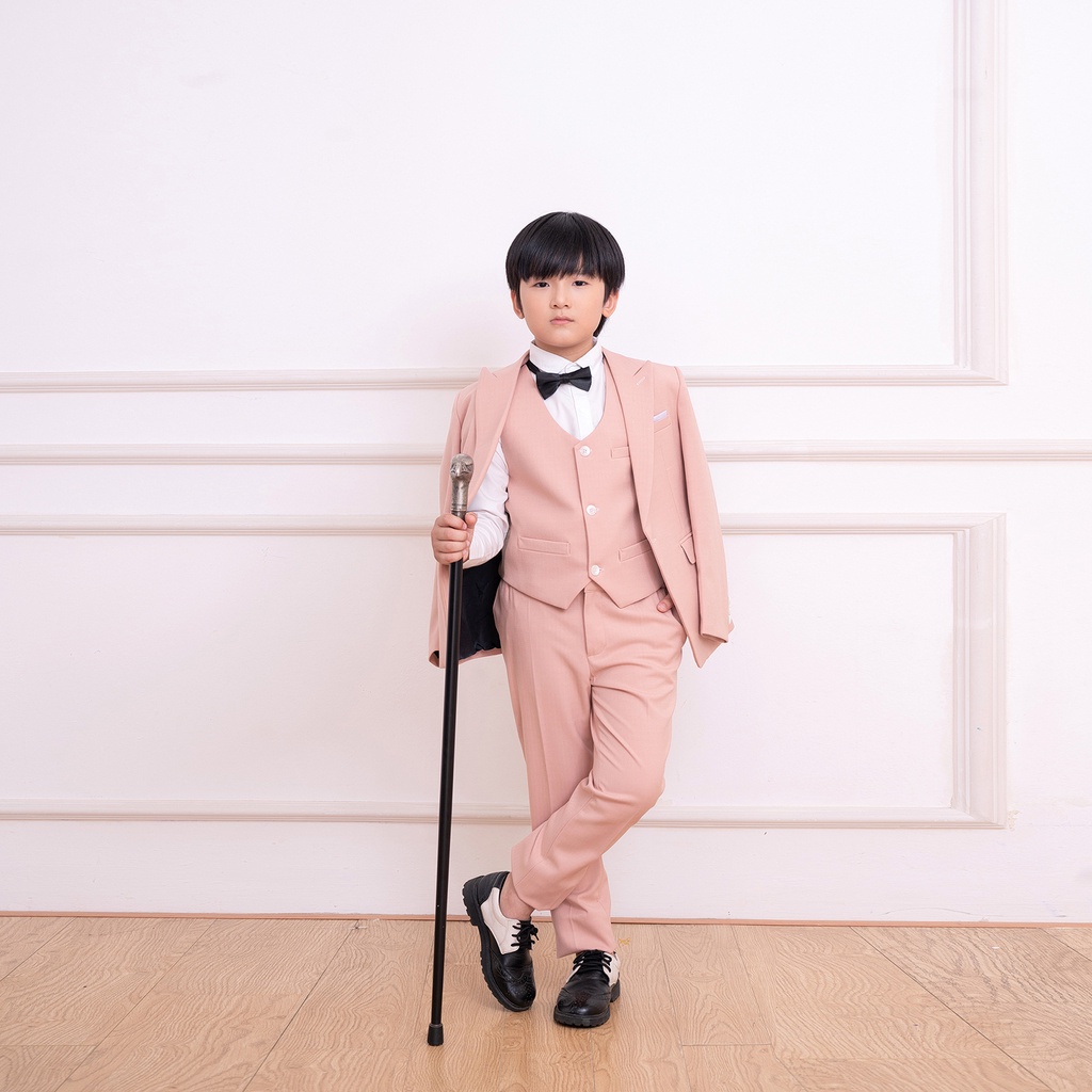 Bộ vest bé trai SANRO KIDS màu hồng cam