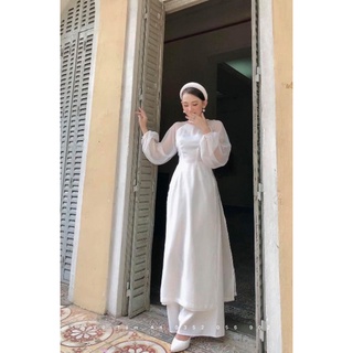Áo Dài Nữ 4 Tà Trắng Siêu Xinh.