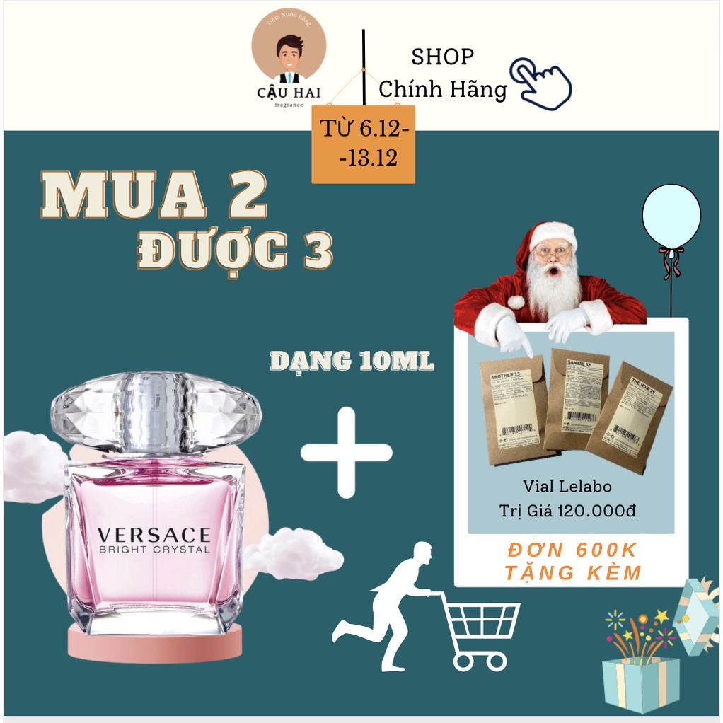 Nước hoa quyến rũ  V"ersace Bright Crystal EDT 10ml Spray