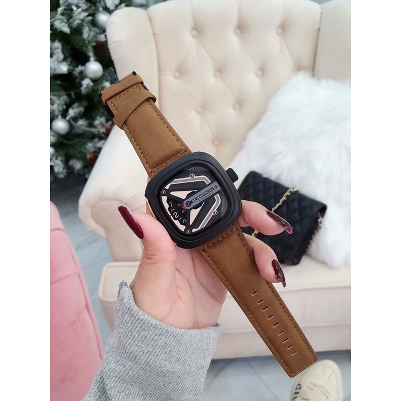Đồng hồ nam SEVENFRIDAY chính hãng đẹp cao cấp, đồng hồ nam dây da mặt vuông sang trọng lịch lãm, BH 24 tháng mã A18 | BigBuy360 - bigbuy360.vn