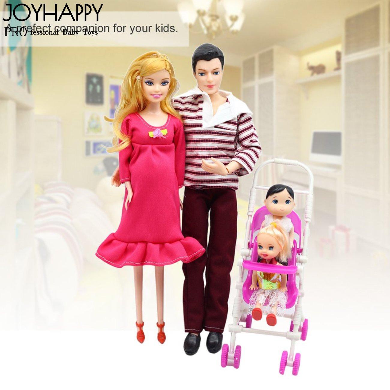 Bộ Búp Bê Mẹ Và Bé Joy5 Gồm Bố + Son + 2 Xe Đẩy Em Bé