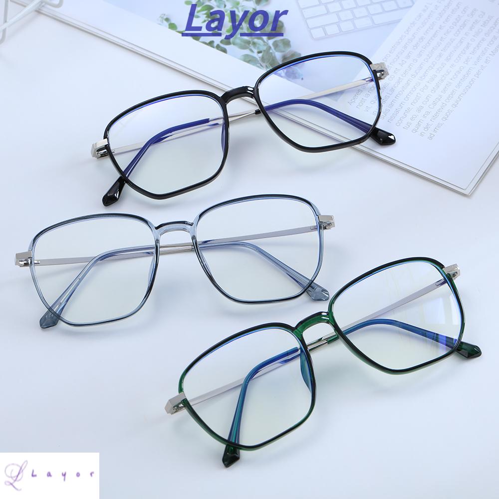 💜LAYOR💜 Retro Office Computer Goggles Vision Care Gaming Eyeglasses Blue Light Blocking Glasses Anti Eyestrain Square Frame Unisex Eyewear Radiation...