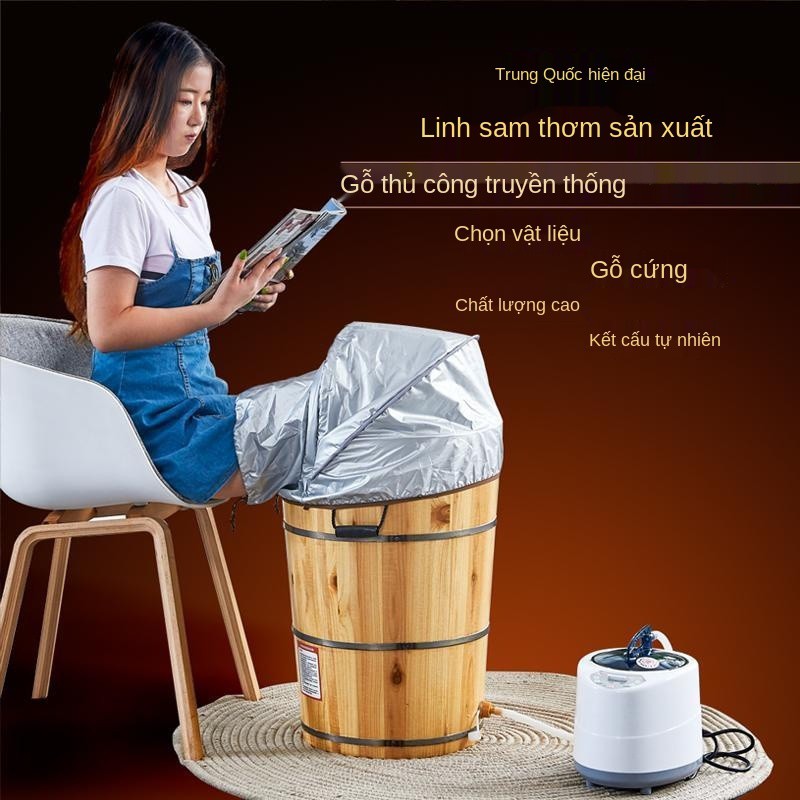 ◘❃Sưởi ấm xông hơi ngâm chân thùng gỗ gia đình nhiệt độ không đổi cao sâu massage bồn bằng trên bắp <