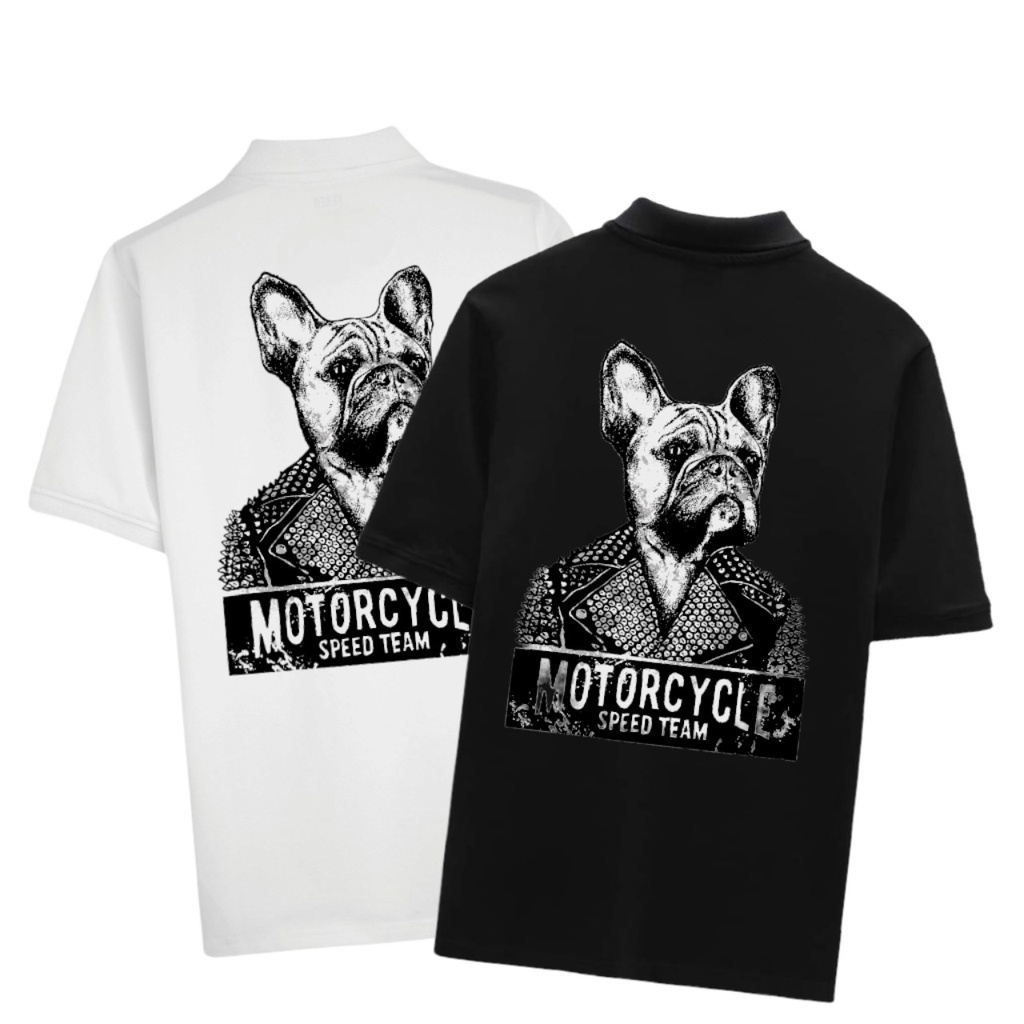 BIGSIZE - Áo thun polo nam form bigsize 85kg - 140kg - chó mặt xệ Motorcycl, thiên thần màu sắc