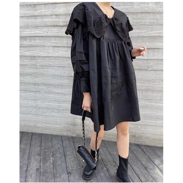 VÁY CỔ BÈO BABYDOLL TAY PHỒNG BÚP BÊ