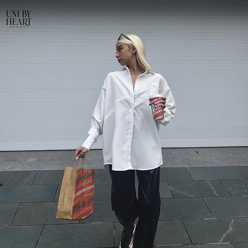 Áo sơ mi oversize Joly Shirt SMI003 dáng rộng trendy, thoải mái dễ phối đồ - Uni By Heart