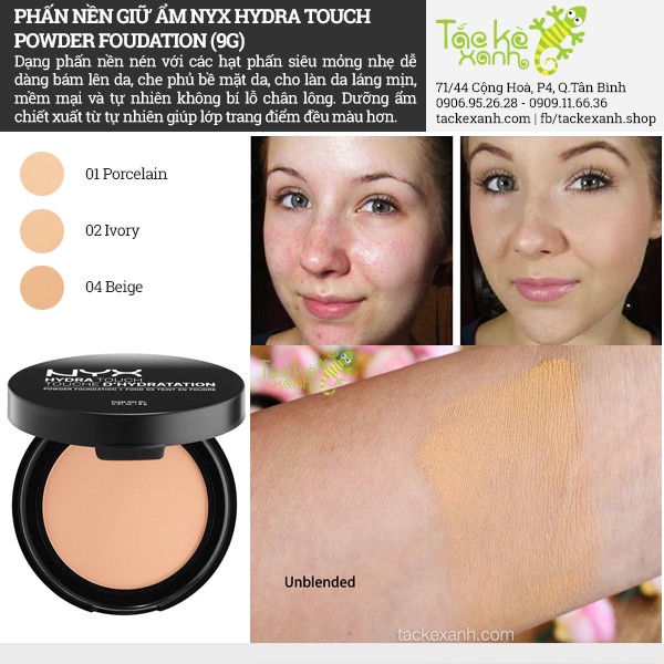 Phấn nền giữ ẩm NYX Hydra Touch Powder Foundation HTPF (9g)
